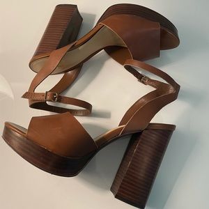 Cognac Heel Sandals - Size 7.5
